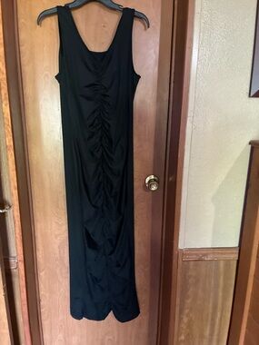 Classic Black Ruched Tank Maxi Dress - Women XL